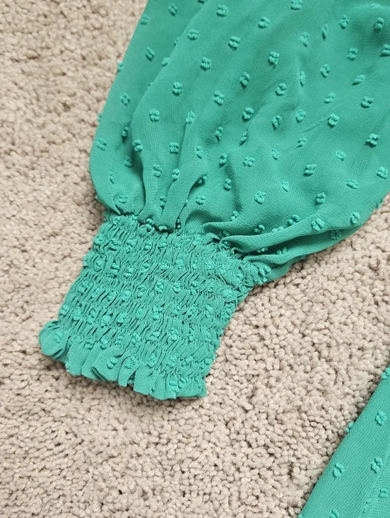 Cristiane Resende Brazil Feminine Cottagecore Ruffled Green Dress Size XS/S - Picture 5 of 11